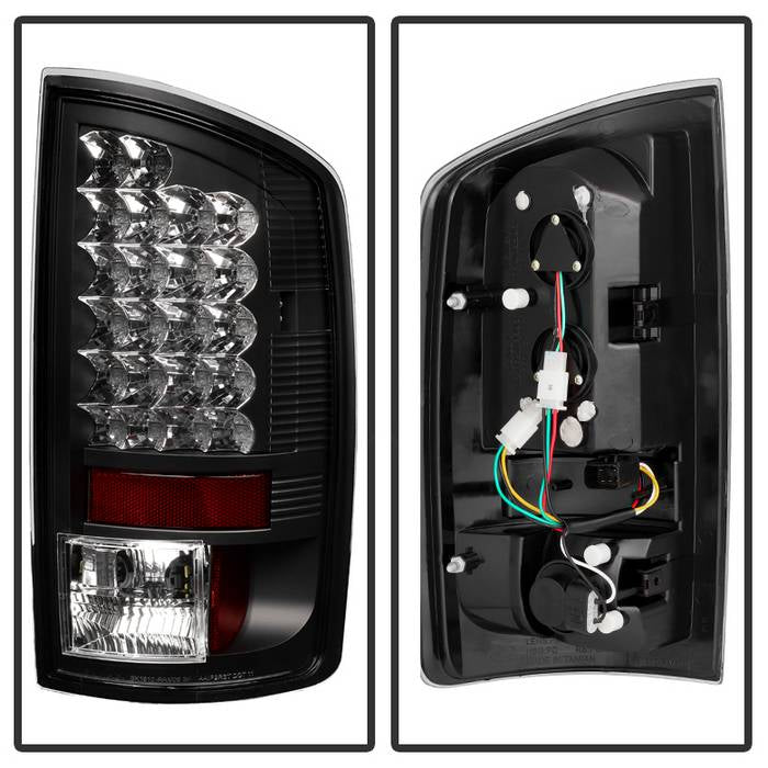 Dodge Tail Lights, Dodge Ram Tail Lights, Ram 02-06 Tail Lights, Euro Style Tail Lights, Black Tail Lights, Spyder Tail Lights