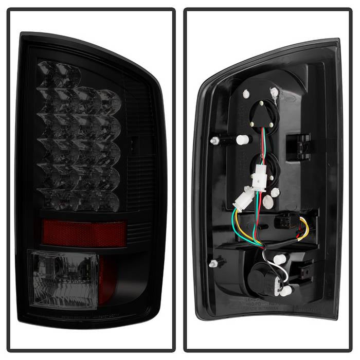 Dodge Tail Lights, Dodge Ram Tail Lights, Ram 02-06 Tail Lights, LED Tail Light, Black Smoke Tail Lights, Spyder Tail Lights