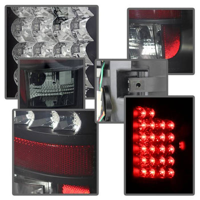 Dodge Tail Lights, Dodge Ram Tail Lights, Ram 02-06 Tail Lights, LED Tail Light, Black Smoke Tail Lights, Spyder Tail Lights