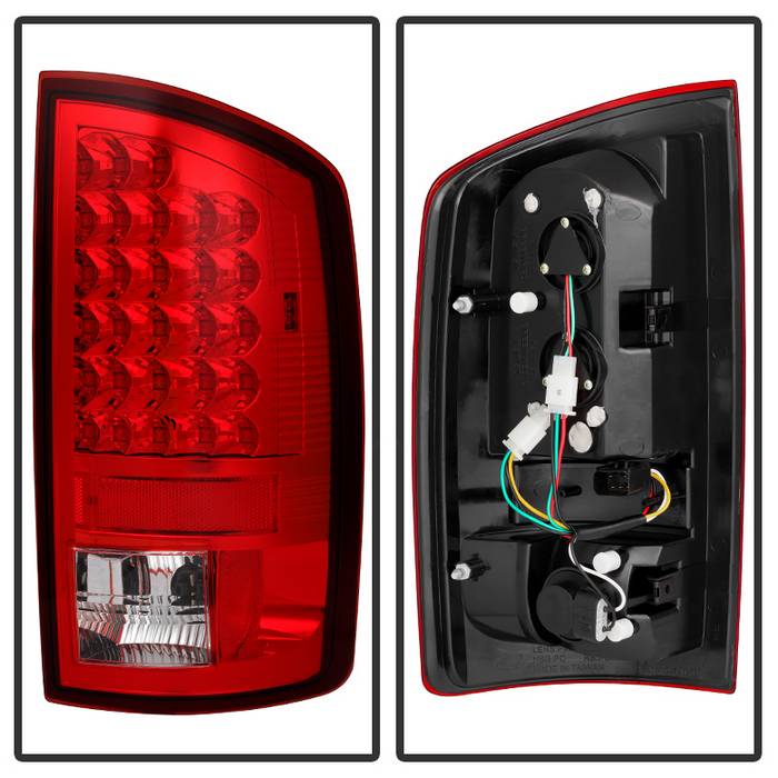 Dodge Tail Lights, Dodge Ram Tail Lights, Ram 02-06 Tail Lights, LED Tail Light, Red Clear Tail Lights, Spyder Tail Lights