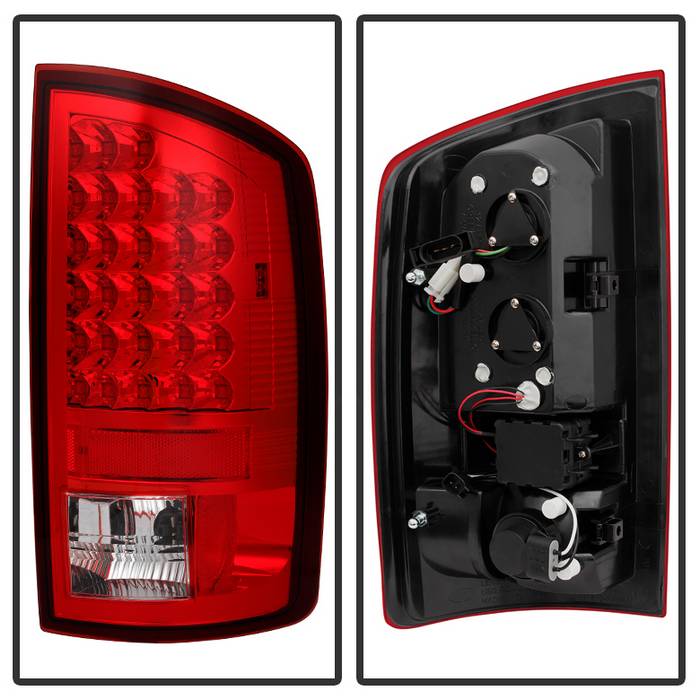 Dodge Tail Lights, Dodge Ram Tail Lights, Ram 07-08 Tail Lights, LED Tail Light, Red Clear Tail Lights, Spyder Tail Lights