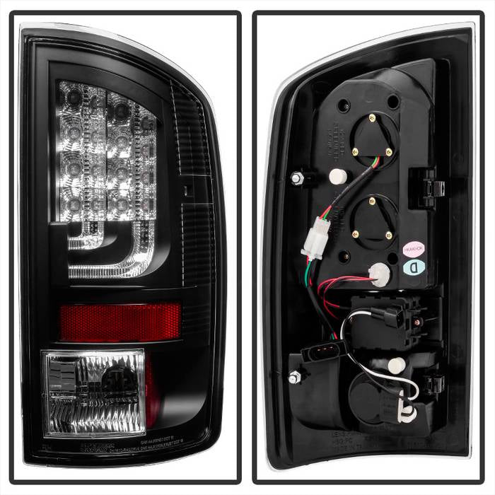 Dodge Tail Lights, Dodge Ram Tail Lights, Ram 07-08 Tail Lights, LED Tail Light, Black Tail Lights, Spyder Tail Lights