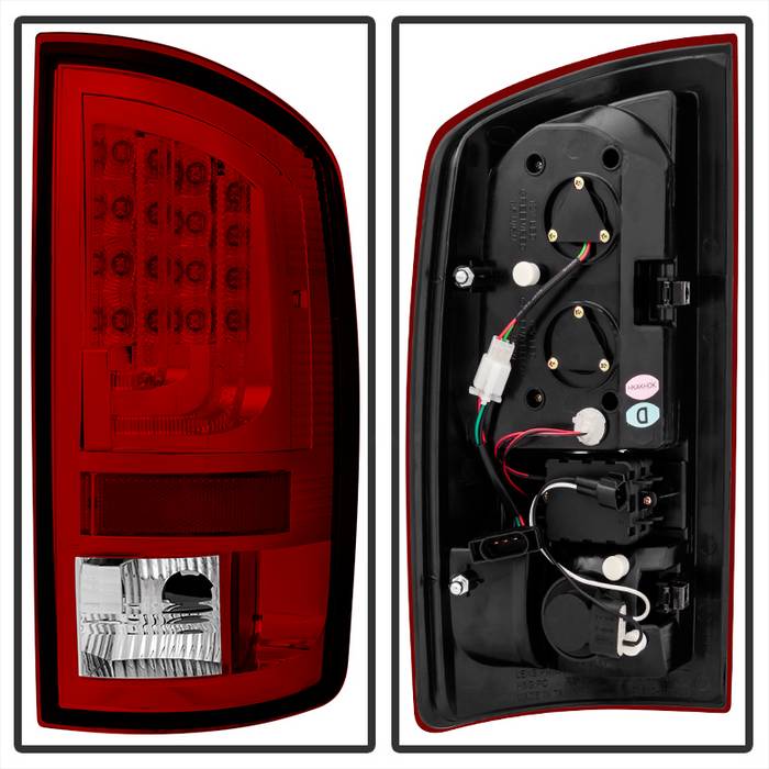 Dodge Tail Lights, Dodge Ram Tail Lights, Ram 07-08 Tail Lights, LED Tail Light, Red Clear Tail Lights, Spyder Tail Lights