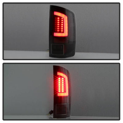 Dodge Tail Lights, Dodge Ram Tail Lights, Ram 07-08 Tail Lights, LED Tail Light, Black Tail Lights, Spyder Tail Lights