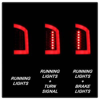 Dodge Tail Lights, Dodge Ram Tail Lights, Ram 07-08 Tail Lights, LED Tail Light, Black Smoke Tail Lights, Spyder Tail Lights