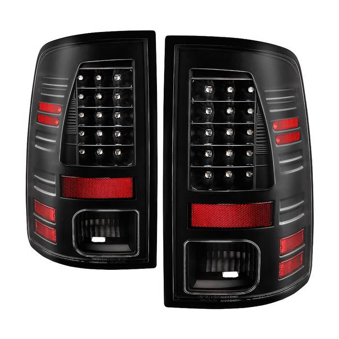 Dodge Tail Lights, Dodge Ram Tail Lights, Ram 10-18 Tail Lights, LED Tail Light, All Black Tail Lights, Spyder Tail Lights