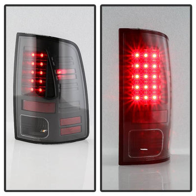 Dodge Tail Lights, Dodge Ram Tail Lights, Ram 10-18 Tail Lights, LED Tail Light, All Black Tail Lights, Spyder Tail Lights