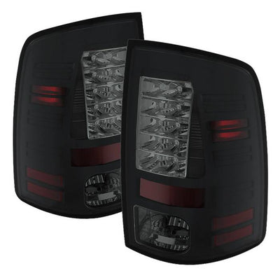 Dodge Tail Lights, Dodge Ram Tail Lights, Ram 10-18 Tail Lights, LED Tail Light, Black Smoke Tail Lights, Spyder Tail Lights