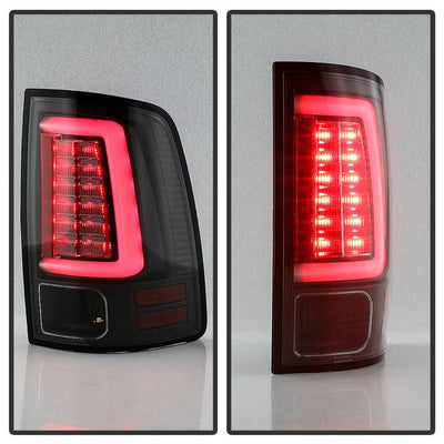 Dodge Tail Lights, Dodge Ram Tail Lights, Ram 10-18 Tail Lights, LED Tail Light, All Black Tail Lights, Spyder Tail Lights