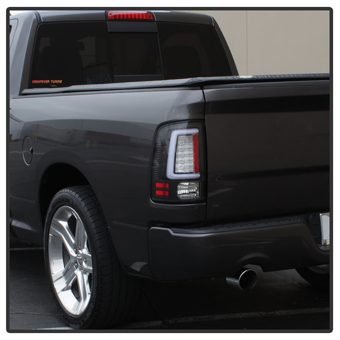 Dodge Tail Lights, Dodge Ram Tail Lights, Ram 10-18 Tail Lights, LED Tail Light, Black Tail Lights, Spyder Tail Lights