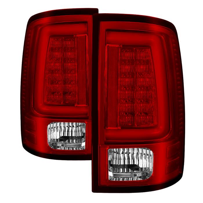 Dodge Tail Lights, Dodge Ram Tail Lights, Ram 09-18 Tail Lights, LED Tail Light, Red Clear Tail Lights, Spyder Tail Lights