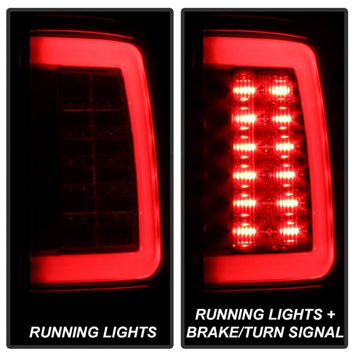 Dodge Tail Lights, Dodge Ram Tail Lights, Ram 09-18 Tail Lights, LED Tail Light, Red Clear Tail Lights, Spyder Tail Lights