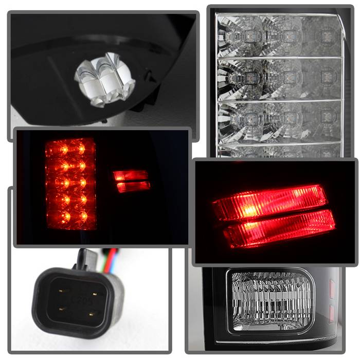 Dodge Tail Lights, Dodge Ram Tail Lights, Ram 13-18 Tail Lights, LED Tail Light, Black Tail Lights, Spyder Tail Lights