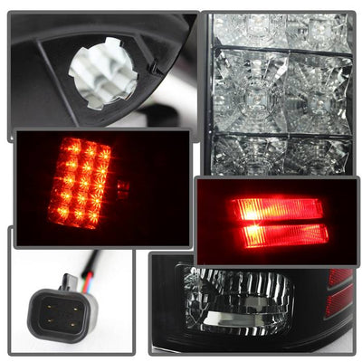 Dodge Tail Lights, Dodge Ram Tail Lights, Ram 13-18 Tail Lights, LED Tail Light, Black Smoke Tail Lights, Spyder Tail Lights