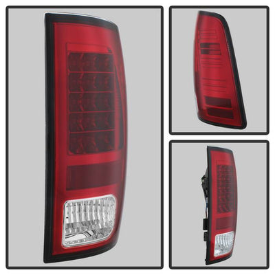 Dodge Tail Lights, Dodge Ram Tail Lights, Ram 13-18 Tail Lights, LED Tail Light, Red Clear Tail Lights, Spyder Tail Lights