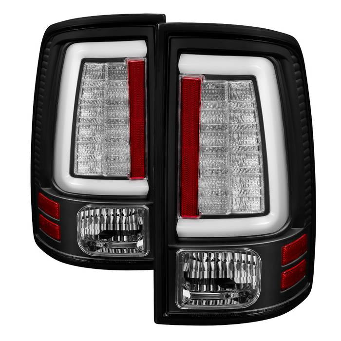 Dodge Tail Lights, Dodge Ram Tail Lights, Ram 13-18 Tail Lights, LED Tail Light, Black Tail Lights, Spyder Tail Lights