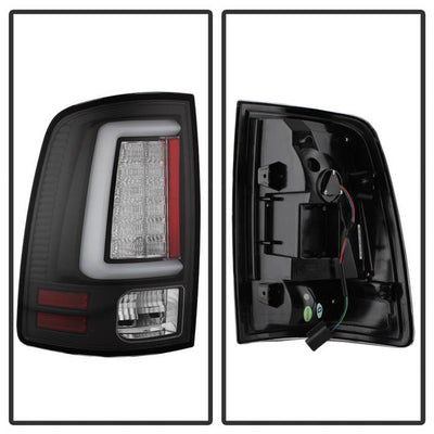 Dodge Tail Lights, Dodge Ram Tail Lights, Ram 13-18 Tail Lights, LED Tail Light, Black Tail Lights, Spyder Tail Lights