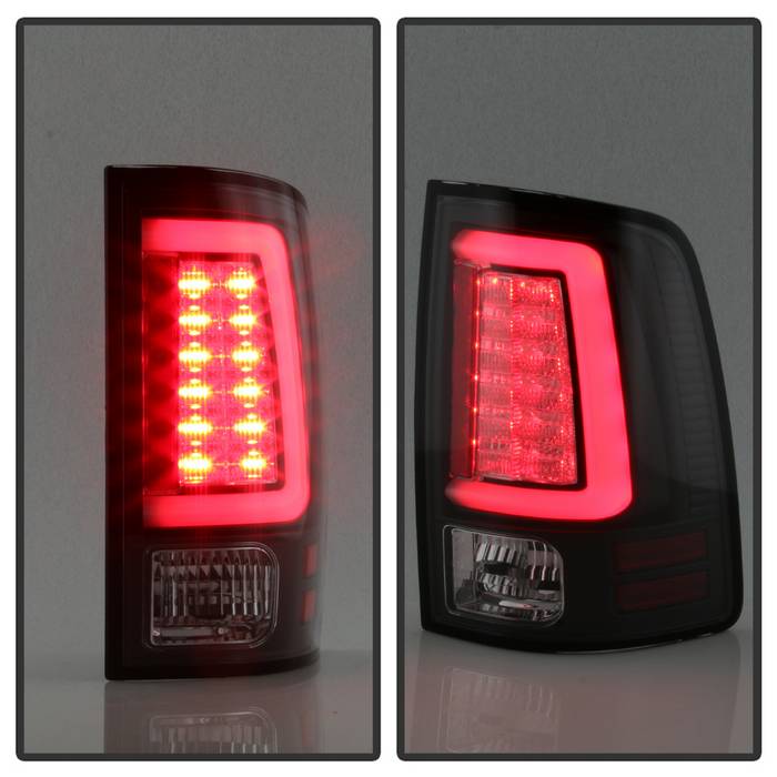 Dodge Tail Lights, Dodge Ram Tail Lights, Ram 13-18 Tail Lights, LED Tail Light, Black Tail Lights, Spyder Tail Lights