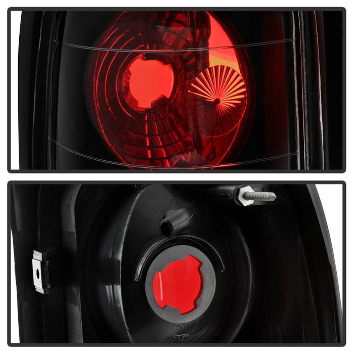 Dodge Tail Lights, Dodge Ram Tail Lights, Ram 94-01 Tail Lights, Euro Style Tail Light, Black Tail Lights, Spyder Tail Lights