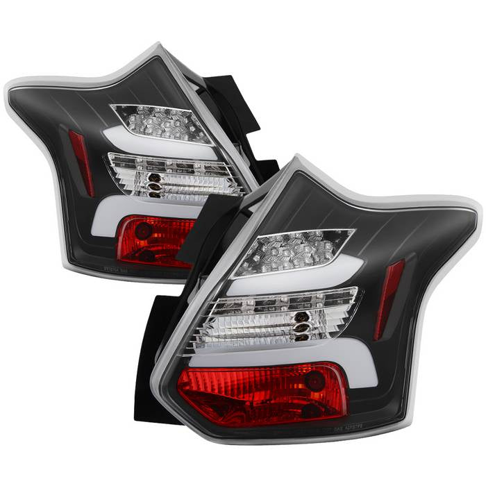 Ford LED Tail Lights, Ford Focus Tail Lights, Focus Tail Lights, Focus 12-14 Tail Lights, Black LED Tail Lights, LED Tail Lights, Tail Lights, Spyder Tail Lights