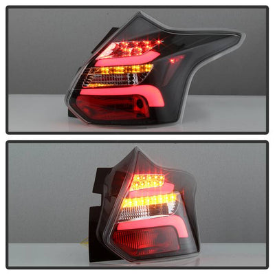 Ford LED Tail Lights, Ford Focus Tail Lights, Focus Tail Lights, Focus 12-14 Tail Lights, Black LED Tail Lights, LED Tail Lights, Tail Lights, Spyder Tail Lights