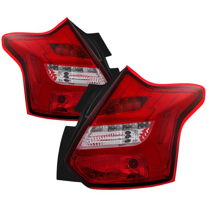 Ford Tail Lights, Ford Focus Tail Lights, Ford 12-14 Tail Lights, LED Tail Lights, Red Clear Tail Lights, Spyder Tail Lights