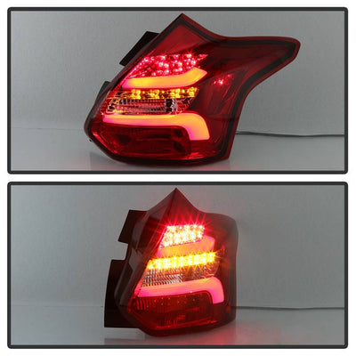 Ford Tail Lights, Ford Focus Tail Lights, Ford 12-14 Tail Lights, LED Tail Lights, Red Clear Tail Lights, Spyder Tail Lights
