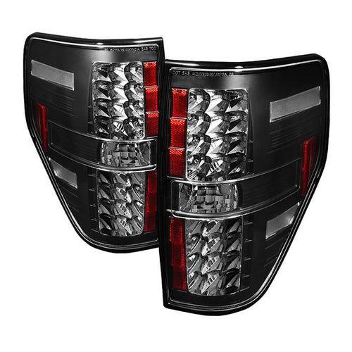 Ford Tail Lights, F150 Tail Lights, F150 09-14 Tail Lights, Black Tail Lights, Spyder Tail Lights