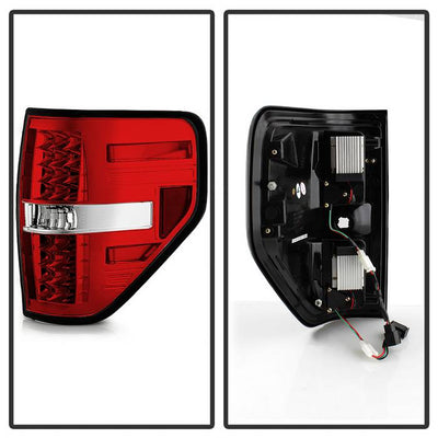 Ford Tail Lights, F150 Tail Lights, F150 09-14 Tail Lights, Red Clear Tail Lights, Spyder Tail Lights