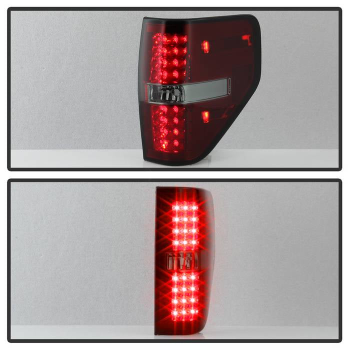 Ford Tail Lights, F150 Tail Lights, F150 09-14 Tail Lights, Red Smoke Tail Lights, Spyder Tail Lights