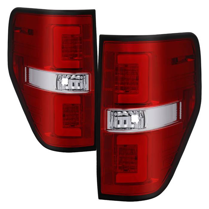 Ford Tail Lights, F150 Tail Lights, F150 09-14 Tail Lights, Red Clear Tail Lights, Spyder Tail Lights