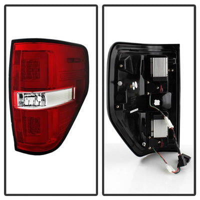 Ford Tail Lights, F150 Tail Lights, F150 09-14 Tail Lights, Red Clear Tail Lights, Spyder Tail Lights