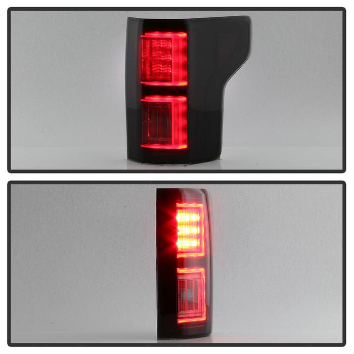 Ford Tail Lights, F150 Tail Lights, F150 15-17 Tail Lights, Black Smoke Tail Lights, Spyder Tail Lights