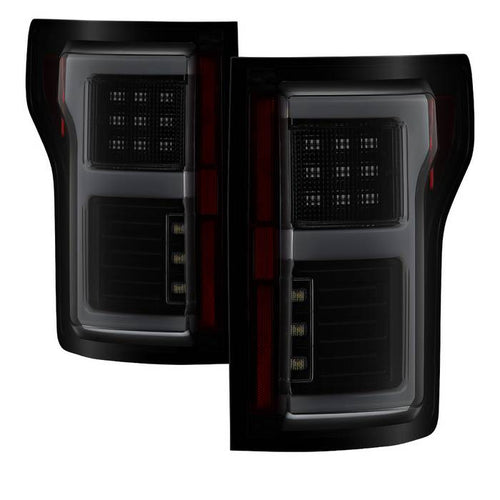 Ford Tail Lights, F150 Tail Lights, F150 15-17 Tail Lights, Black Smoke Tail Lights, Spyder Tail Lights