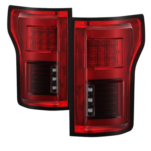 Ford Tail Lights, F150 Tail Lights, F150 15-17 Tail Lights, Red Clear Tail Lights, Spyder Tail Lights