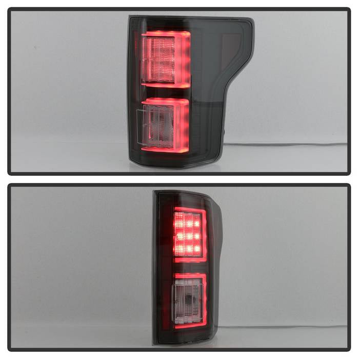 Ford Tail Lights, F150 Tail Lights, F150 18-19 Tail Lights, Black Smoke Tail Lights, Spyder Tail Lights