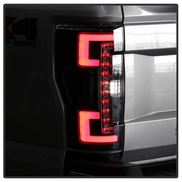 Ford Tail Lights, F250 Tail Lights, F250 17-18 Tail Lights, Black Tail Lights, Spyder Tail Lights, LED Tail Lights