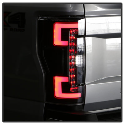 Ford Tail Lights, F250 Tail Lights, F250 17-18 Tail Lights, Black Tail Lights, Spyder Tail Lights, LED Tail Lights