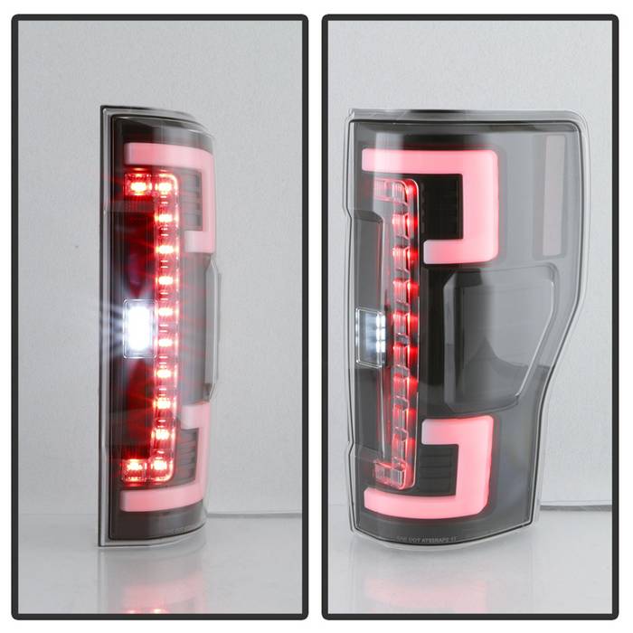 Ford Tail Lights, F250 Tail Lights, F250 17-18 Tail Lights, Black Tail Lights, Spyder Tail Lights, LED Tail Lights