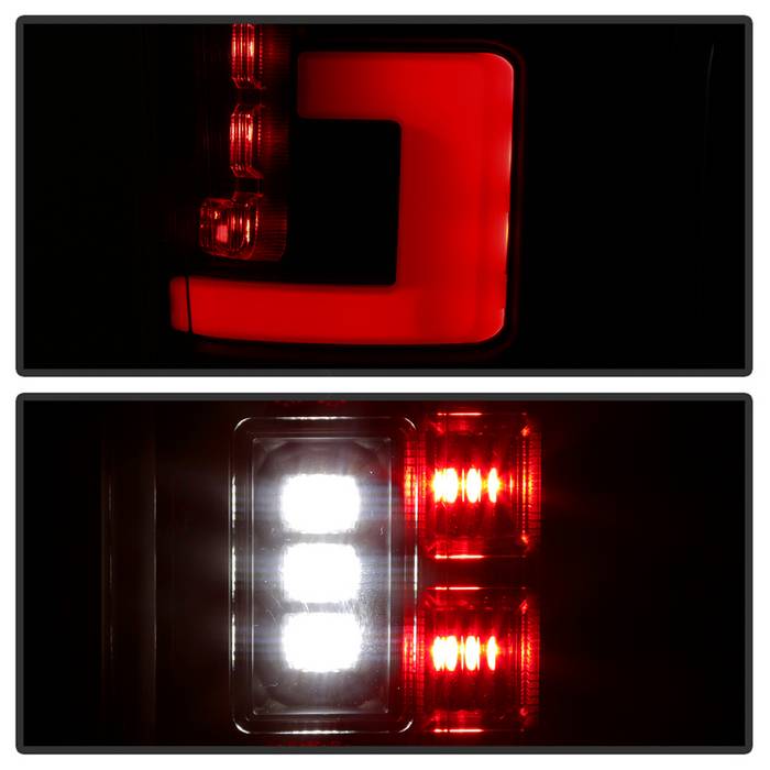 Ford Tail Lights, F250 Tail Lights, F250 17-18 Tail Lights, Black Smoke Tail Lights, Spyder Tail Lights, LED Tail Lights