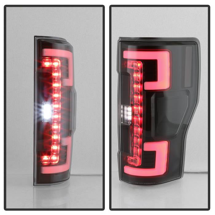 Ford Tail Lights, F250 Tail Lights, F250 17-18 Tail Lights, Black Smoke Tail Lights, Spyder Tail Lights, LED Tail Lights