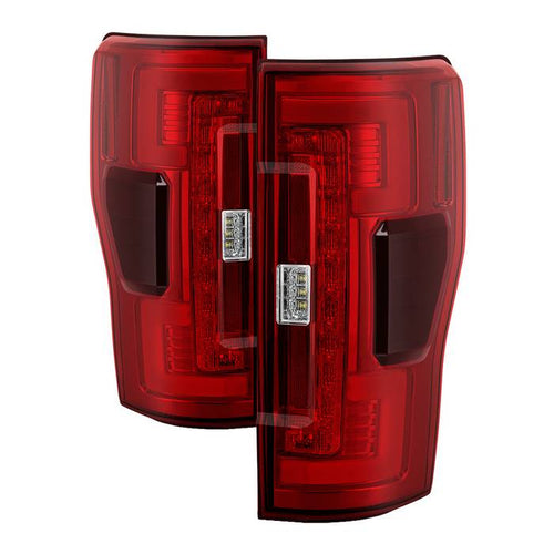 Ford Tail Lights, F250 Tail Lights, F250 17-18 Tail Lights, Red Clear Tail Lights, Spyder Tail Lights, LED Tail Lights