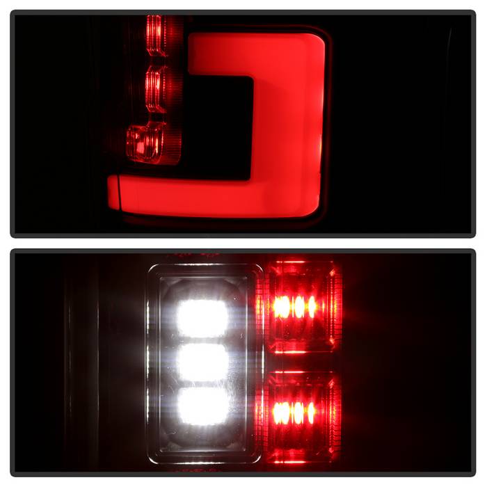 Ford Tail Lights, F250 Tail Lights, F250 17-18 Tail Lights, Black Tail Lights, Spyder Tail Lights, LED Tail Lights