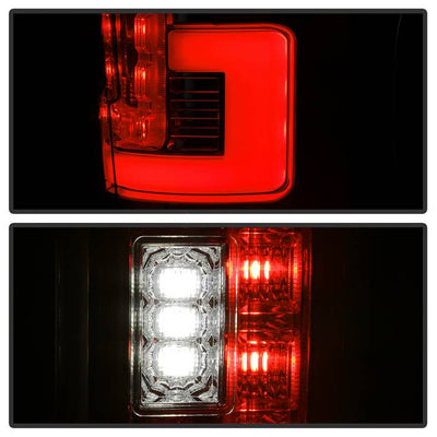 Ford Tail Lights, F250 Tail Lights, F250 17-18 Tail Lights, Red Clear Tail Lights, Spyder Tail Lights, LED Tail Lights