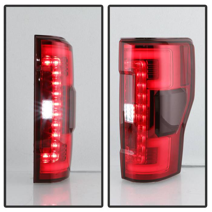 Ford Tail Lights, F250 Tail Lights, F250 17-18 Tail Lights, Red Clear Tail Lights, Spyder Tail Lights, LED Tail Lights