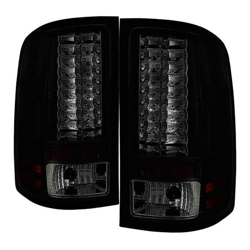 GMC Tail Lights, LED Tail Lights, Sierra 1500 Tail Lights, 2500HD Tail Lights, 3500HD Tail Lights, 07-13 Tail Lights, 07-14 Tail Lights, Black Smoke Tail Lights, Spyder Tail Lights