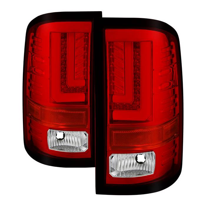 GMC LED Tail Lights, Sierra 1500 Tail Lights, Sierra 2500HD Tail Lights, Sierra 3500HD Tail Lights, Red Clear Tail Lights, Spyder Tail Lights