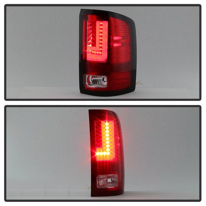 GMC LED Tail Lights, Sierra 1500 Tail Lights, Sierra 2500HD Tail Lights, Sierra 3500HD Tail Lights, Red Clear Tail Lights, Spyder Tail Lights