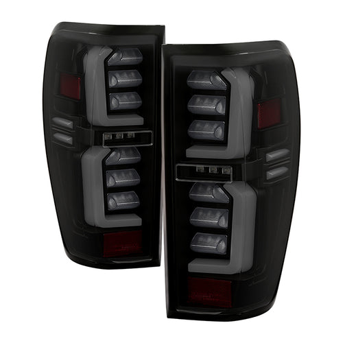 GMC LED Tail Lights, Sierra 1500 Tail Lights, Sierra 1500 19-20 Tail Lights, Black Smoke Tail Lights, Spyder Tail Lights