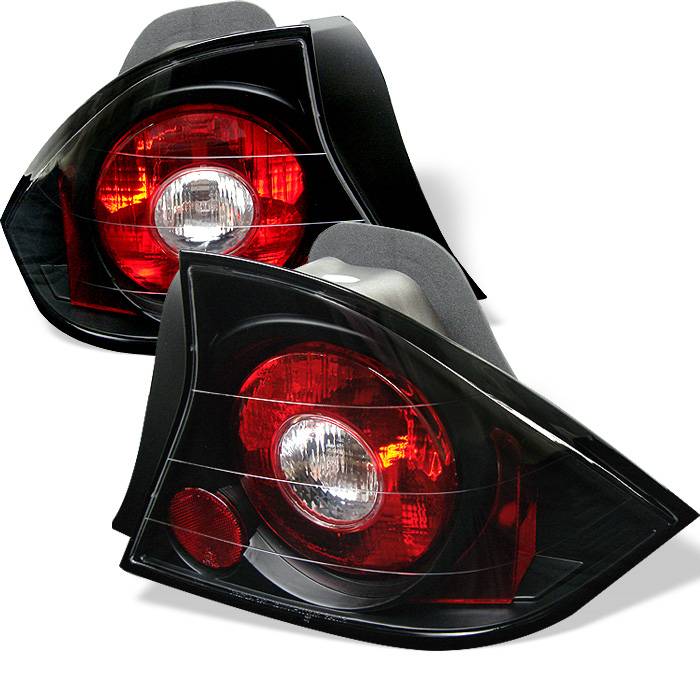 Honda Tail Lights, Honda Civic Tail Lights, Honda 01-03 Tail Lights, 2Dr Tail Lights, Euro Style Tail Lights, Black Tail Lights, Spyder Tail Lights